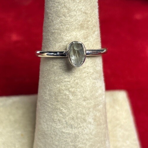 sterling silver stackable ring Size 5 Herkimer Diamond Raw