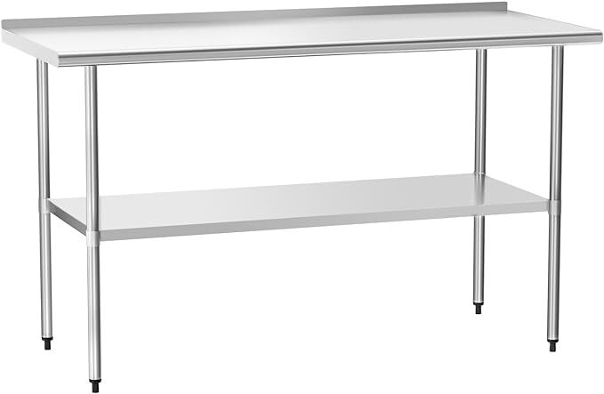 30" x 60" Stainless Steel Kitchen Restaurant for Prep Work Table with Backsplash