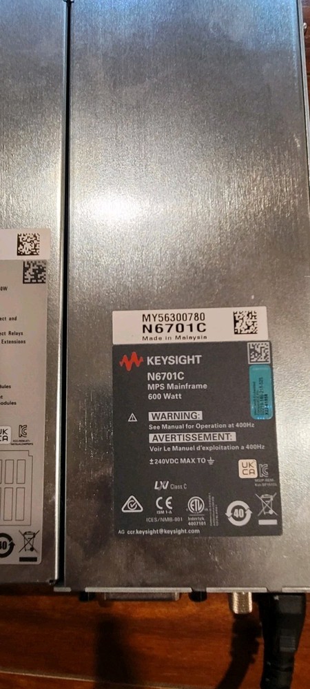 Keysight N6701C Low-Profile Modular Power System Mainframe, 600W, with 2 Modules