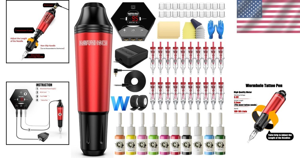 Beginner-Friendly Tattoo Machine Kit - Water Resistant with Ergonomic Design