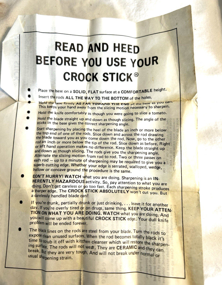 Vintage Crock Stick Knife Sharpening Hone