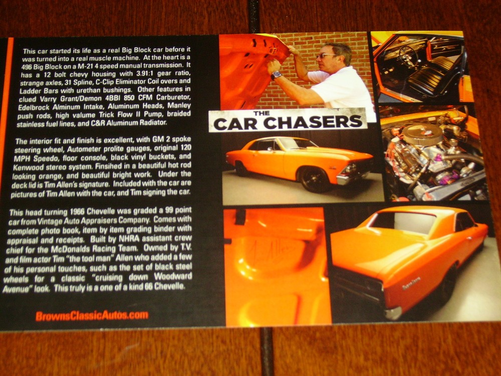 1966 CHEVELLE TIM ALLEN SALES SHEET