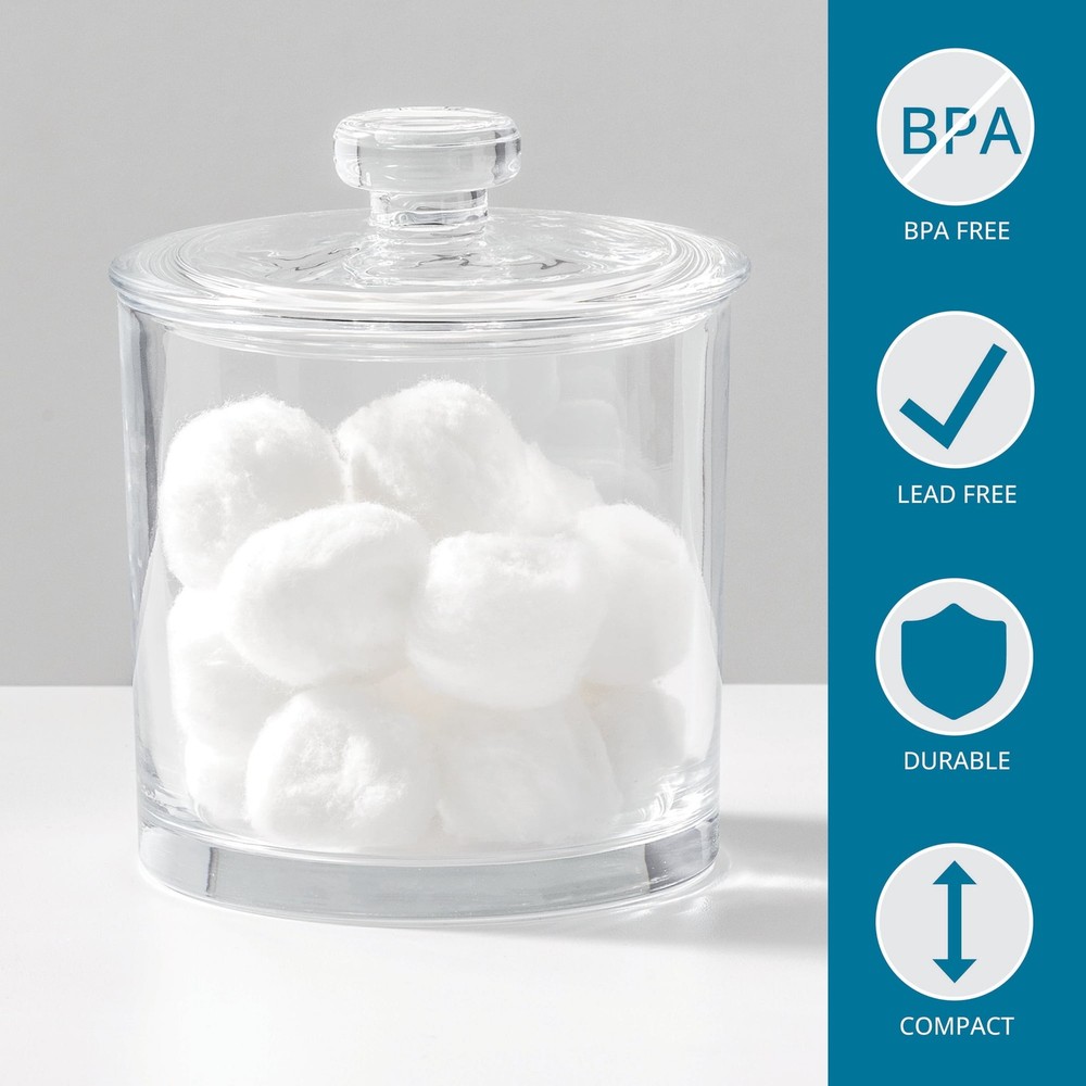 Clear Small Glass Apothecary Jar - Functional Vanity Storage Decor