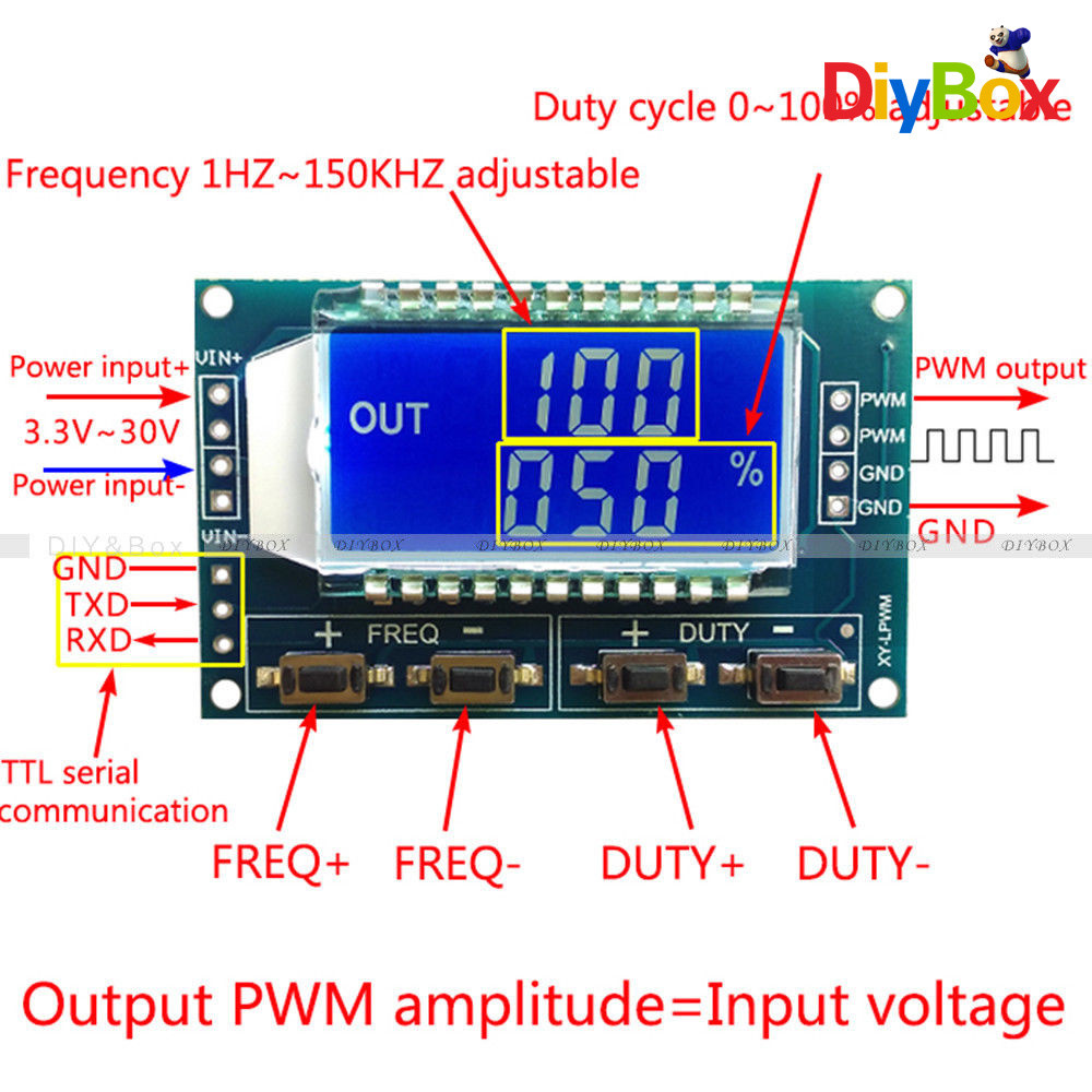Signal Generator Module Adjustable HW753 Pulse Frequency Duty Cycle Square Wave