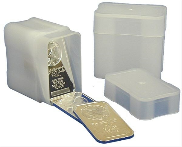 20 CoinSafe 1oz Silver Bar / Ingot White Plastic Rectangular Stacking Tubes