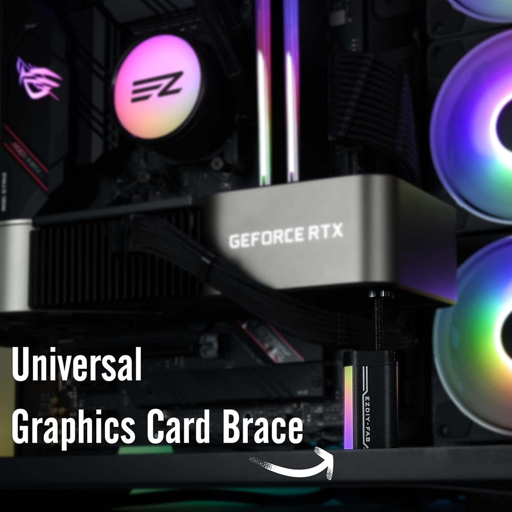 GPU Support Bracket,5V 3PIN ARGB Graphics Card Brace, GPU Support Stand Adjustab