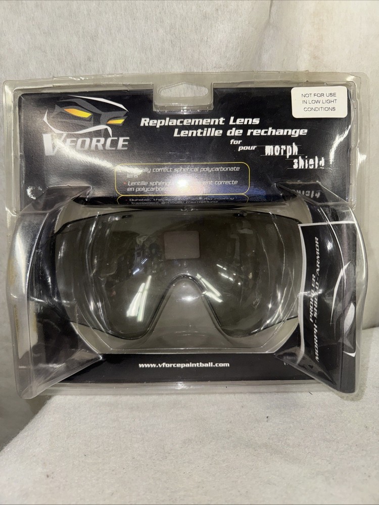 NOS Vintage VForce Paintball Morph Shield Polycarbonate Lens Replacement Smoke