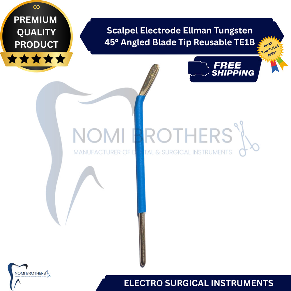 Scalpel Electrode Ellman Tungsten 45° Angled Blade Tip Reusable TE1B CE