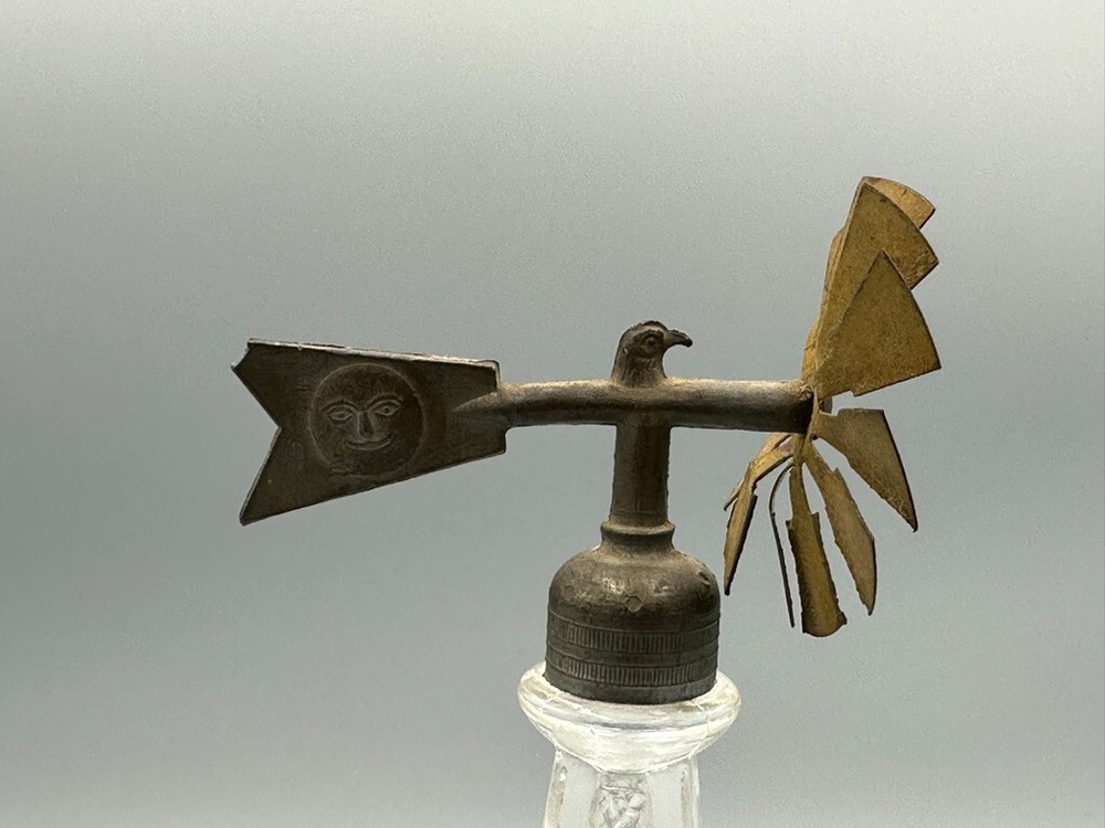 c 1915 WINDMILL Eagle Moon CANDY GUARANTEED Antique GLASS CONTAINER E&A 840