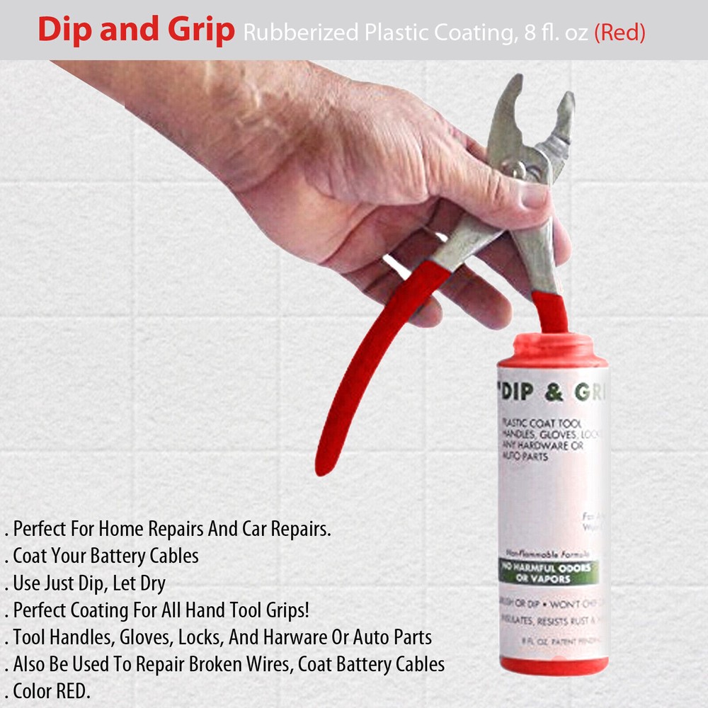 Dip and Grip Rubberized Plastic Coating (Red) 8 fl. oz