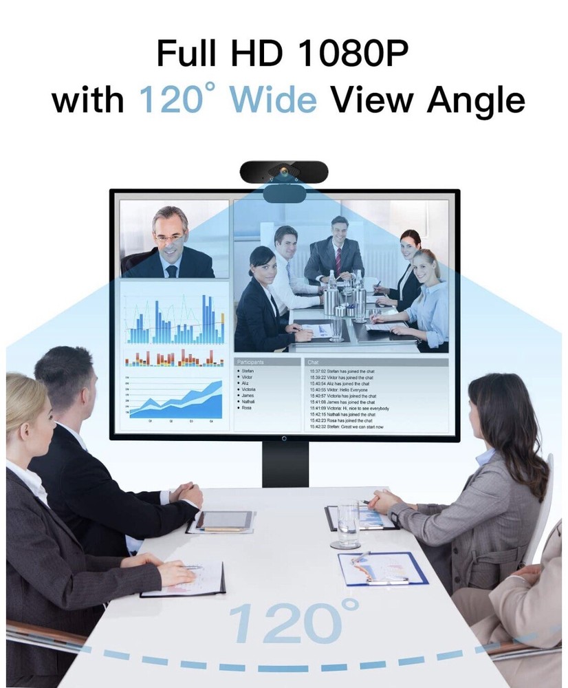 Webcam/Web Camera Video 1080P HD USB With Microphone For PC Laptop Desktop