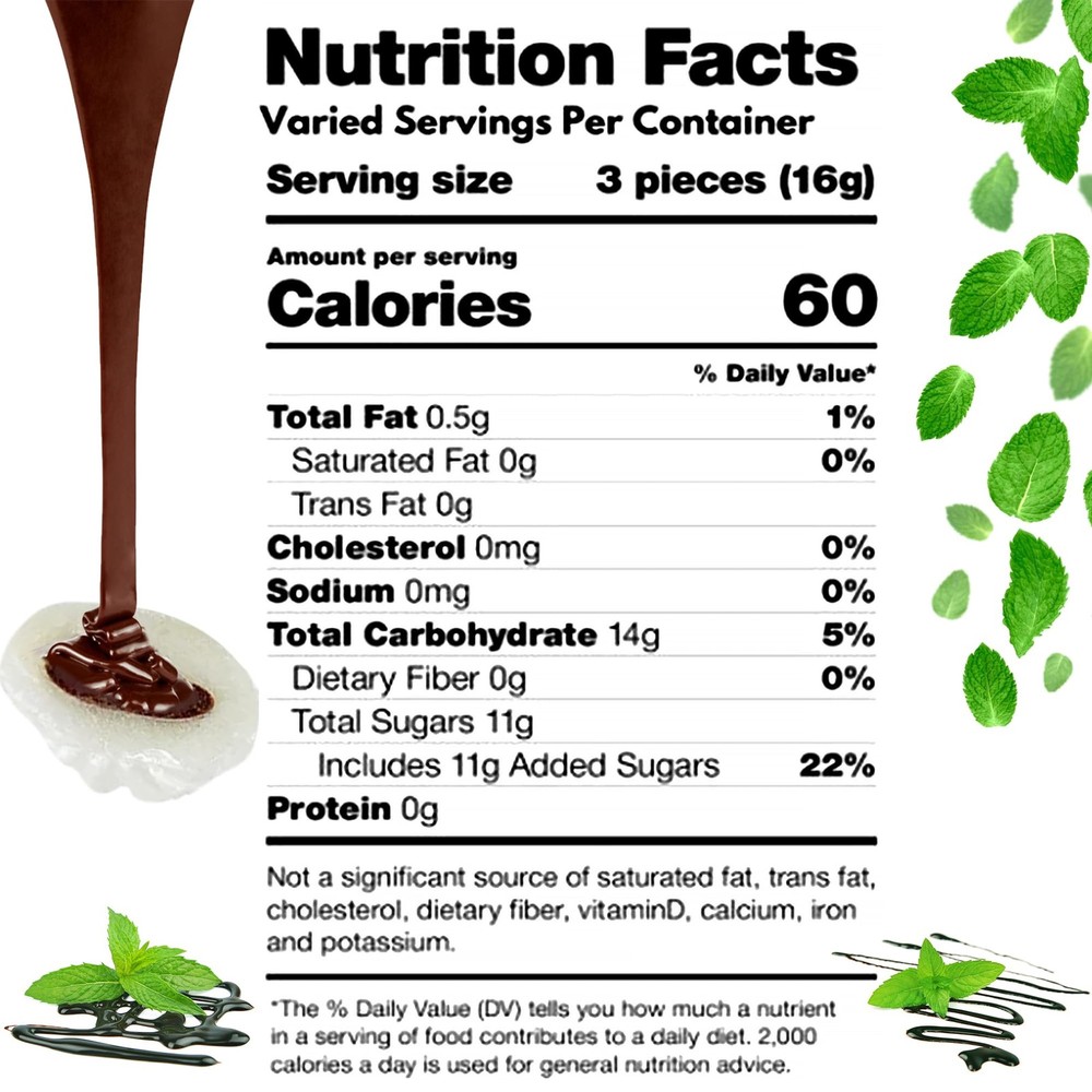 Chocolate Filled Candy - 1 Pound Bulk Bag - Arcor Chocolate Mints Hard Candy,