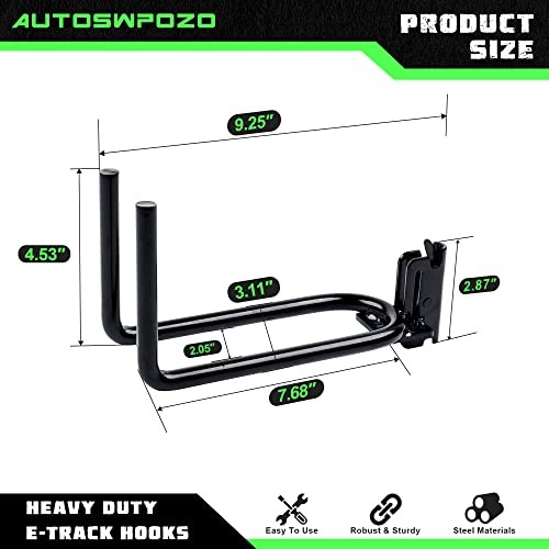 8-Pack E-Track Heavy Duty Shovel/Tool Hanger, E Track Hooks for Tools, 8 Pack