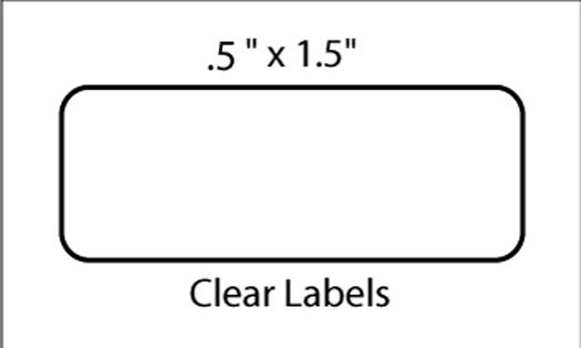 Clear Rectangular Labels 1.5" x .5" Standard Permanent Adhesive 500 Roll #515CLR