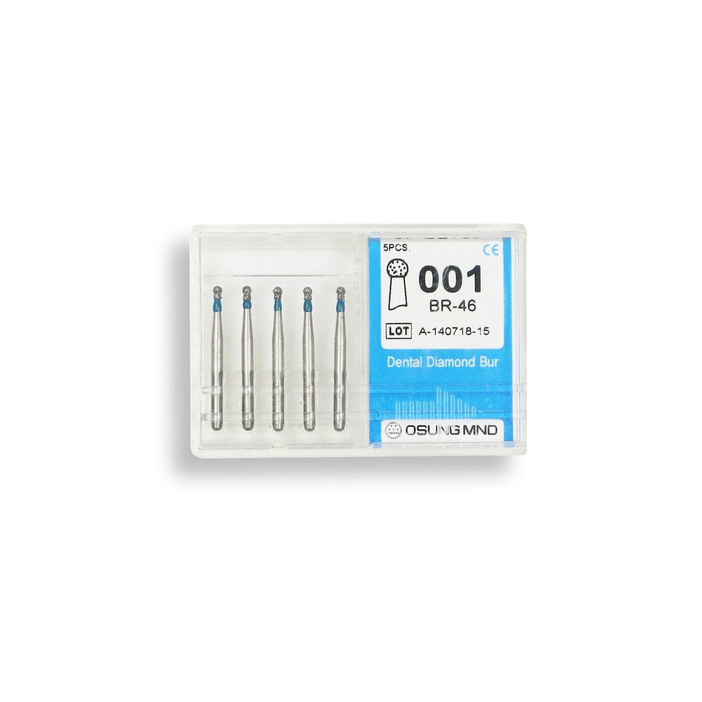 Spherical 1.2 mm Dia Medium Grit Diamond Bur 5/Pack [1598-BR46]