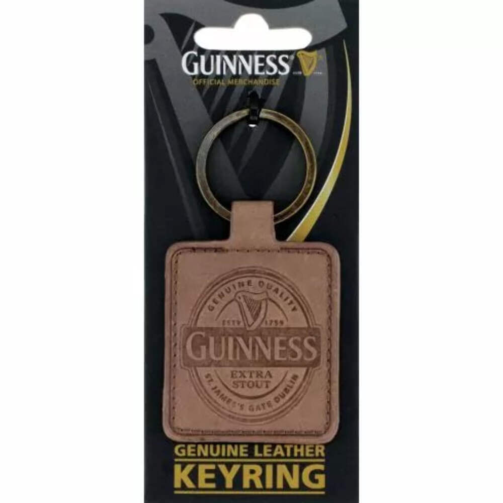 Guinness Brown Leather Keyring