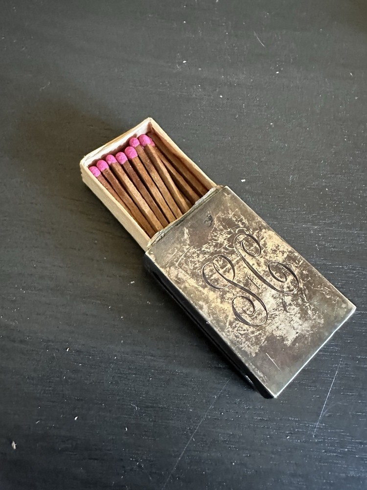 Webster Sterling Silver Matchbox Safe Holder Case “SC” Monogram