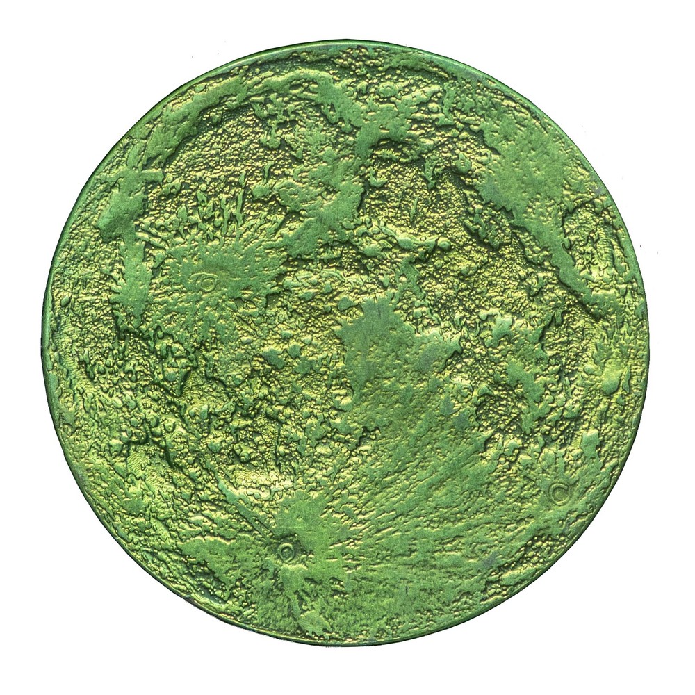 Green Moon Coin - 1" Anodized Niobium