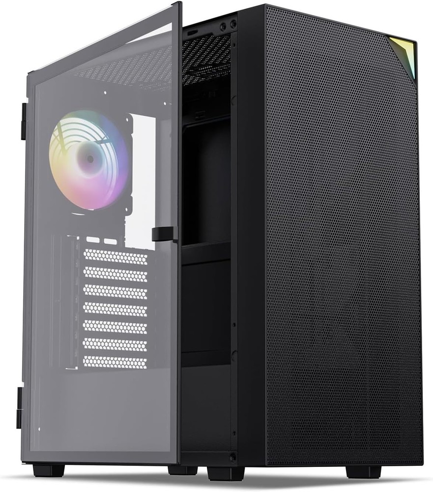 AL800 ATX PC Case - Tempered Glass, Adjustable RGB & Efficient Cooling