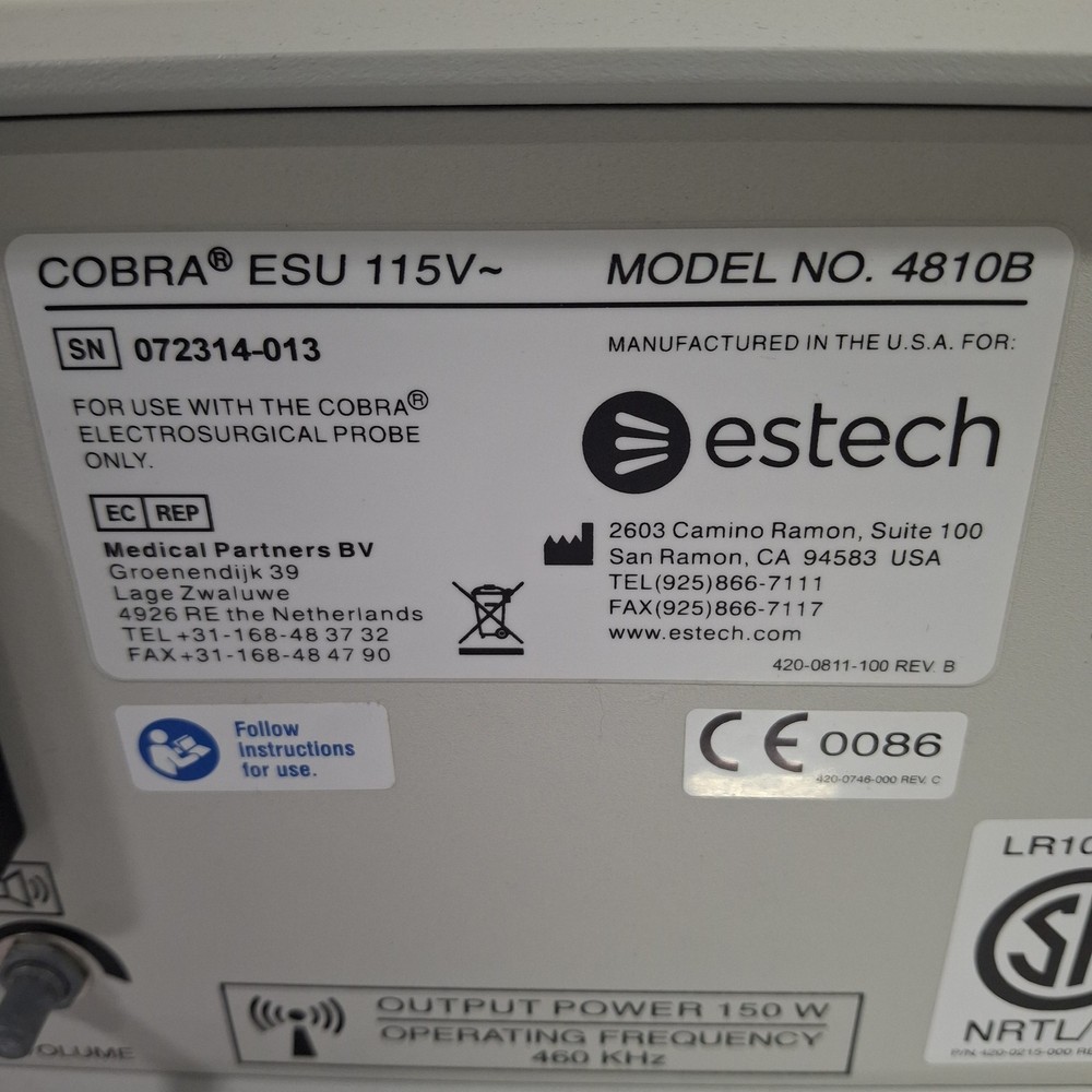 Estech Cobra 4810B Electrosurgical Unit