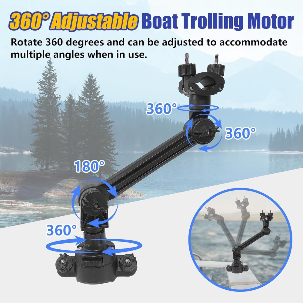 Universal Trolling Motor Stabilizer Bracket, Quick Release, Adjustable Support M