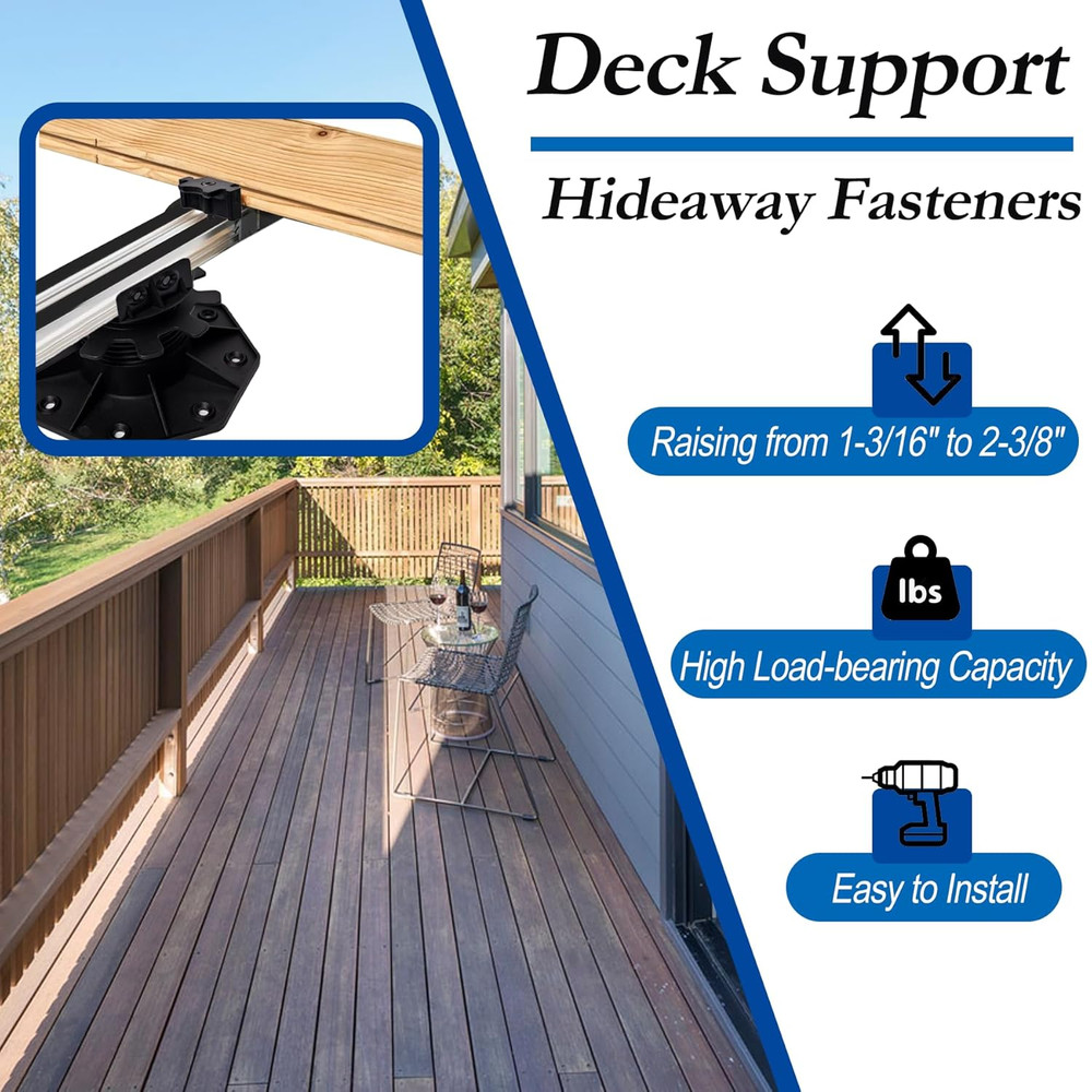 30 PCS Adjustable Plastic Pedestal Paver, Heavy Duty Deck Blocks Foundation Base