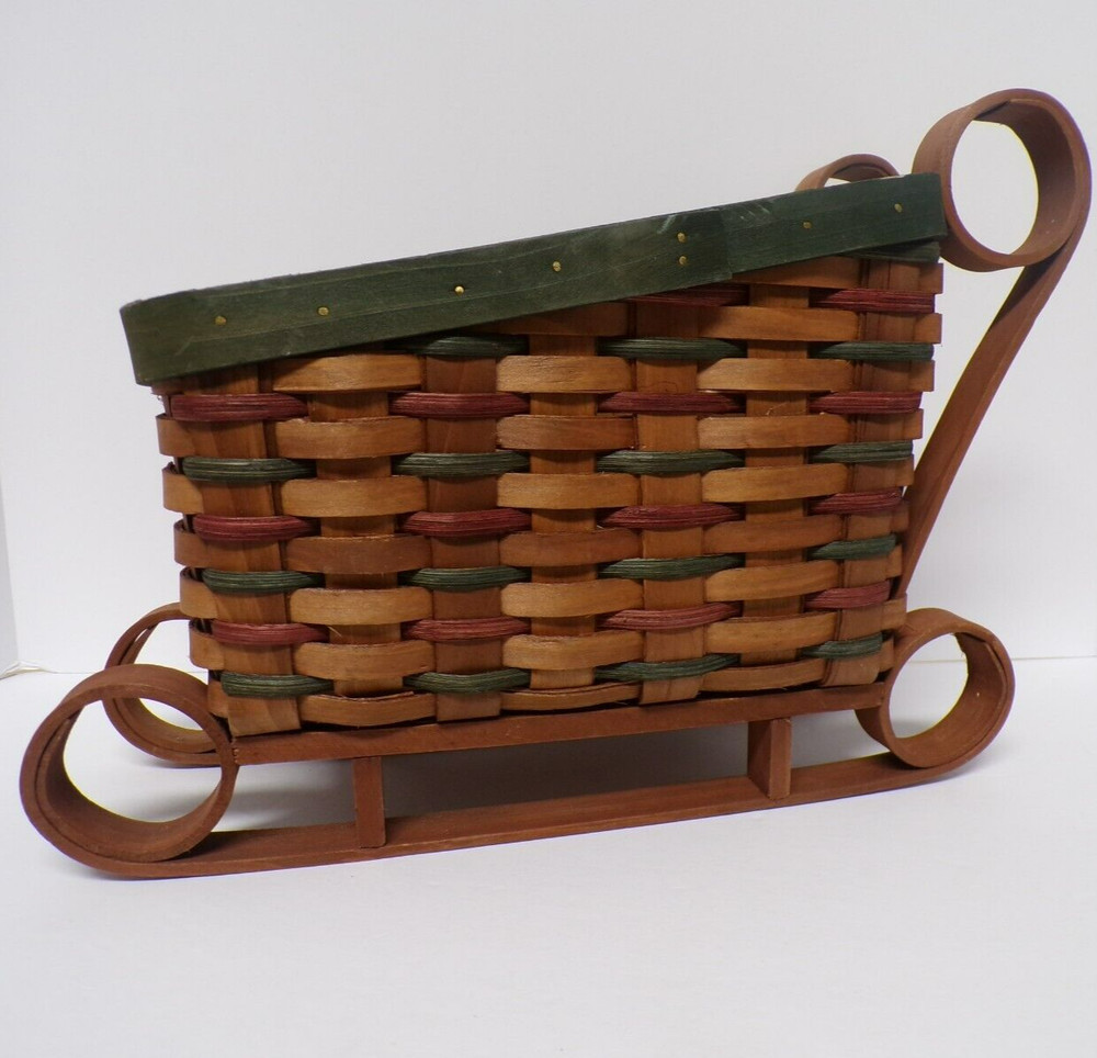 sleigh basket red and green