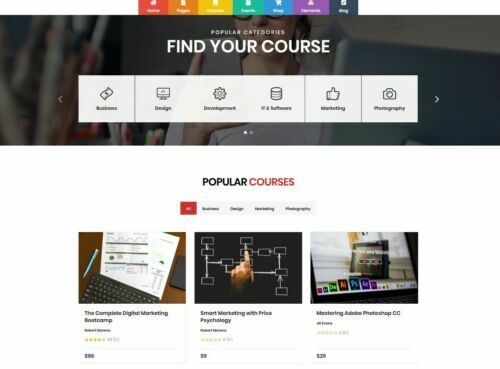Online School Course Enrollment / eLearning Website - Free Host+Install