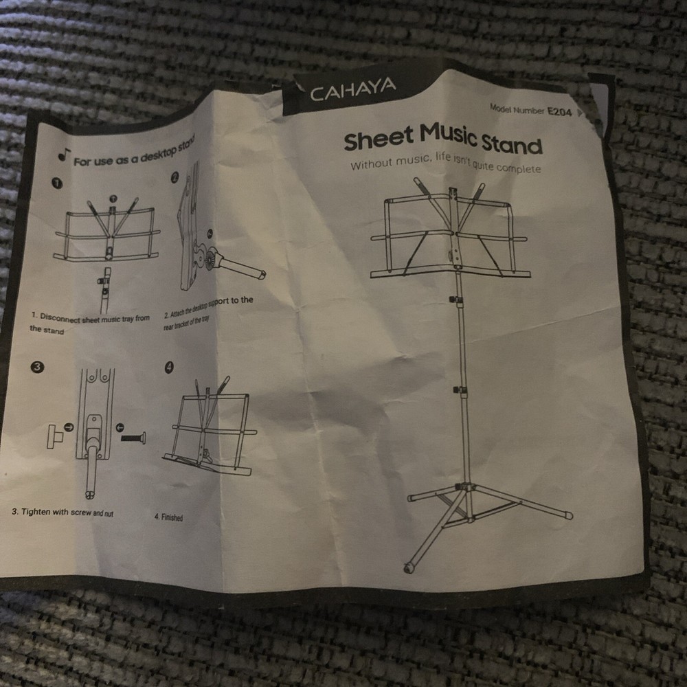 Cahaya Sheet Music Stand With Case Portable Foldable