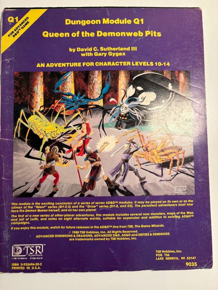 AD&D Dungeon Module Q1 Queen of the Demonweb Pits