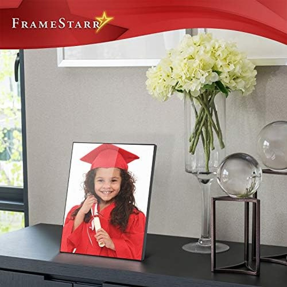 8x10 Picture Frame Set (Black, 6 Pack), Front-Loading Contemporary Modern Sty...