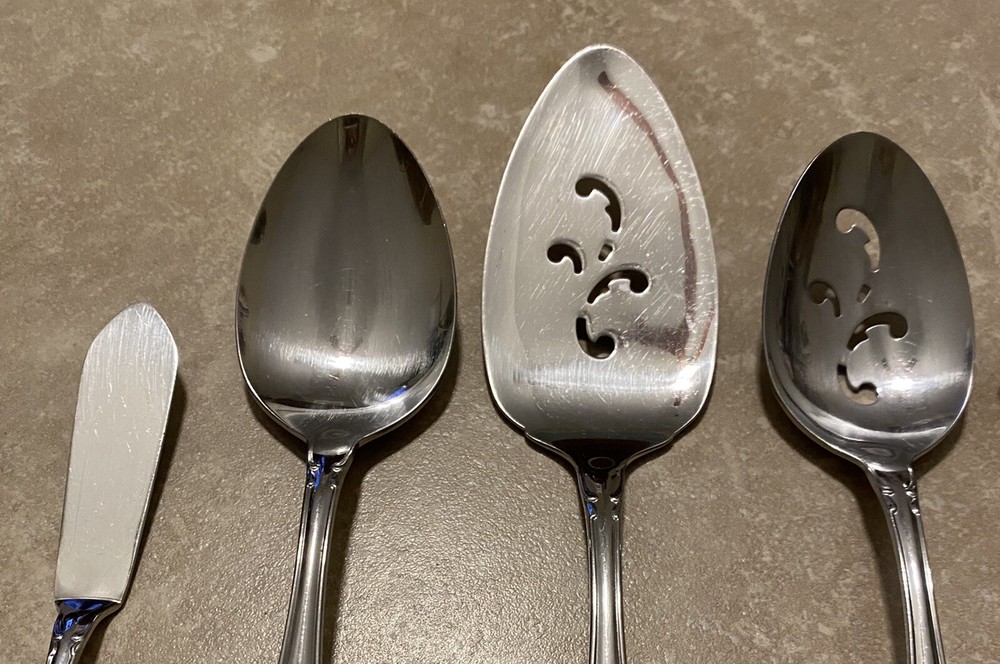 Oneida Community Stainless CHATELAINE Serving Spoons, Pie Server, Gravy + (6 pcs