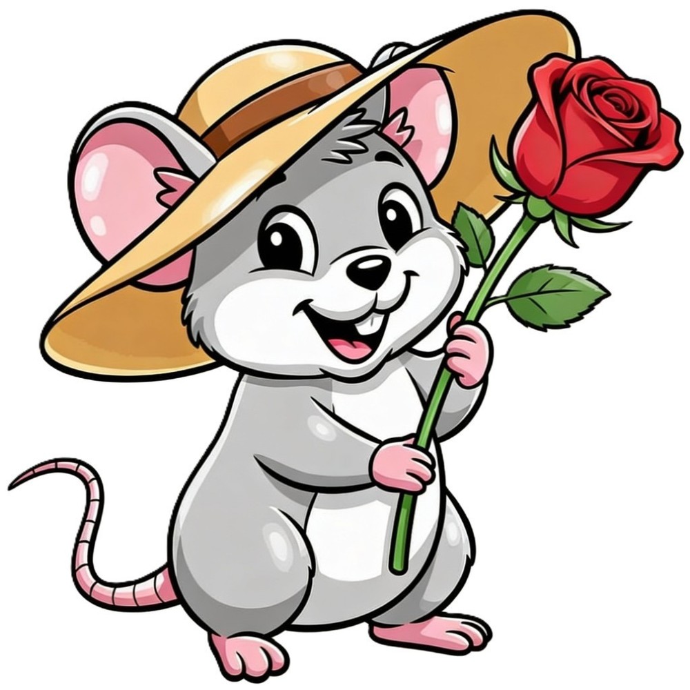 30 Custom Spring Rose Mouse Personalized Address Labels