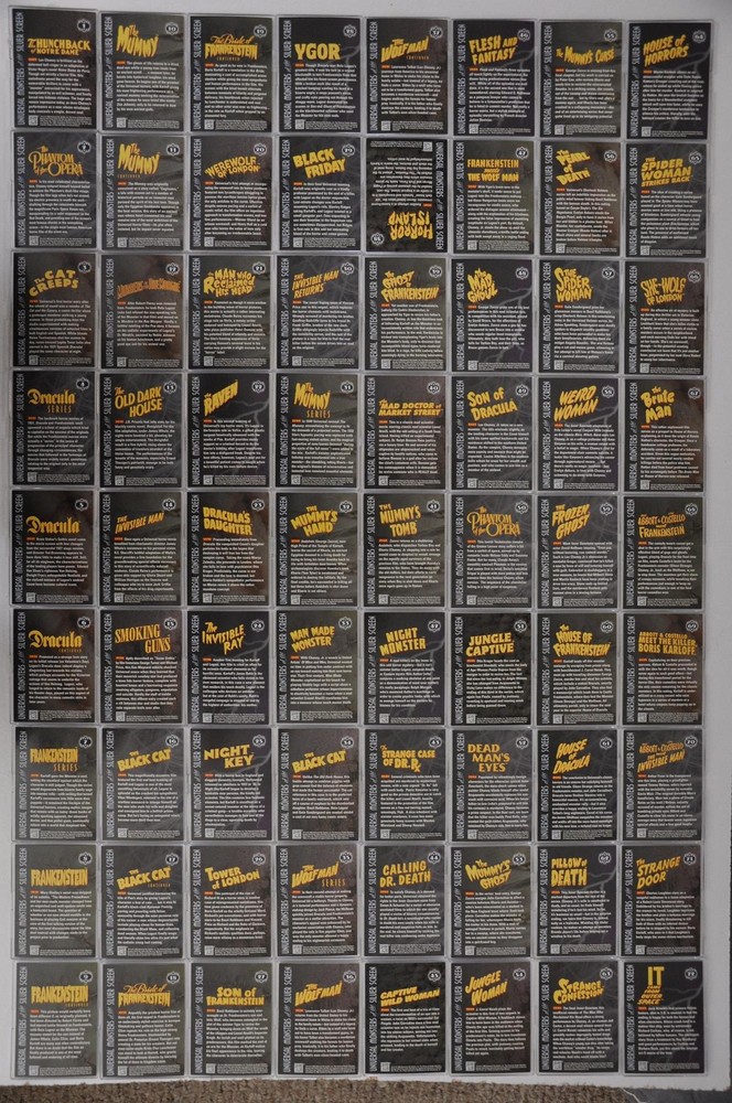 Universal Monsters Silver Screen Base Card Set 90 Cards