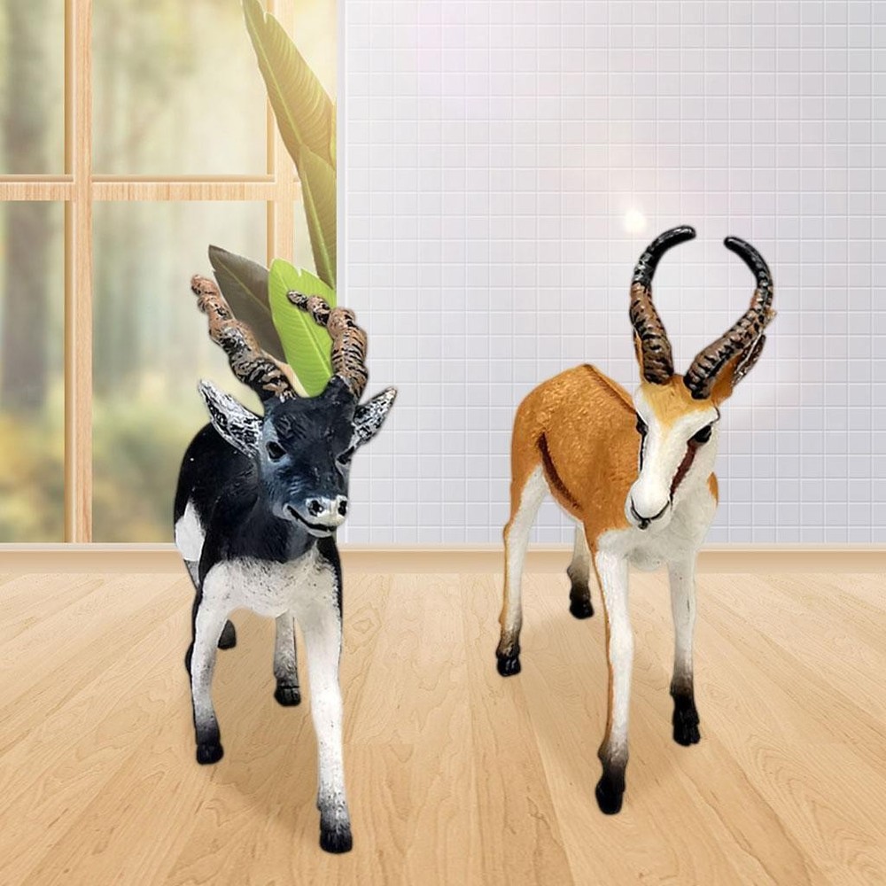 2 Pieces Simulation Antelope Deer Figurines Action Figure