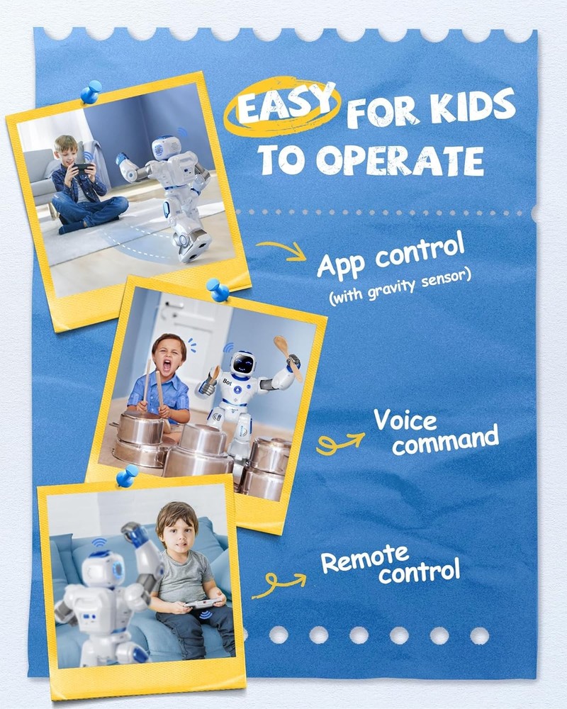 1088 Smart Robots for Kids Large Programmable Interactive RC Robot with Voice Co