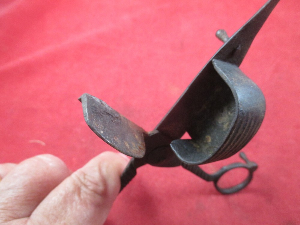 Antique Iron Candle / Wick Cutter / Scissors Tool spring loaded hand made.