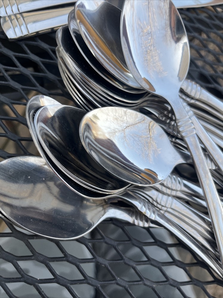 2 Cambridge Oval Soup/Tablespoons CODIE Stainless Glossy Flatware 7-1/8" 12 sets