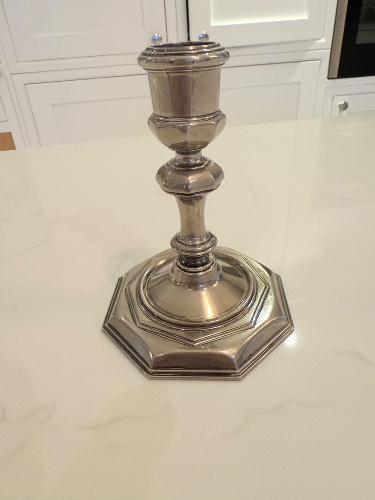 Grenadier Silver Plated Octagonal Candlestick Holder Vintage Antique