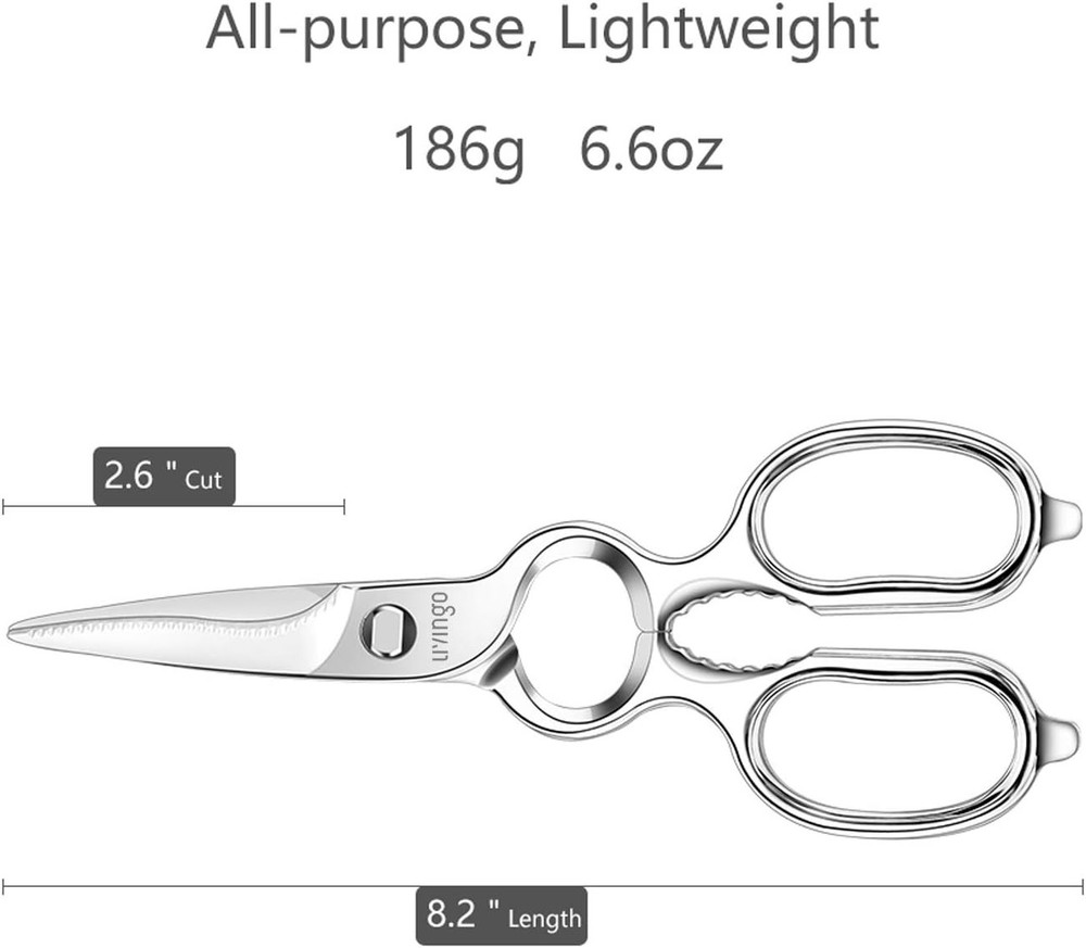 Kitchen Forged Shears Heavy Duty Come Apart Ultra Sharp Multi-function Stainl...