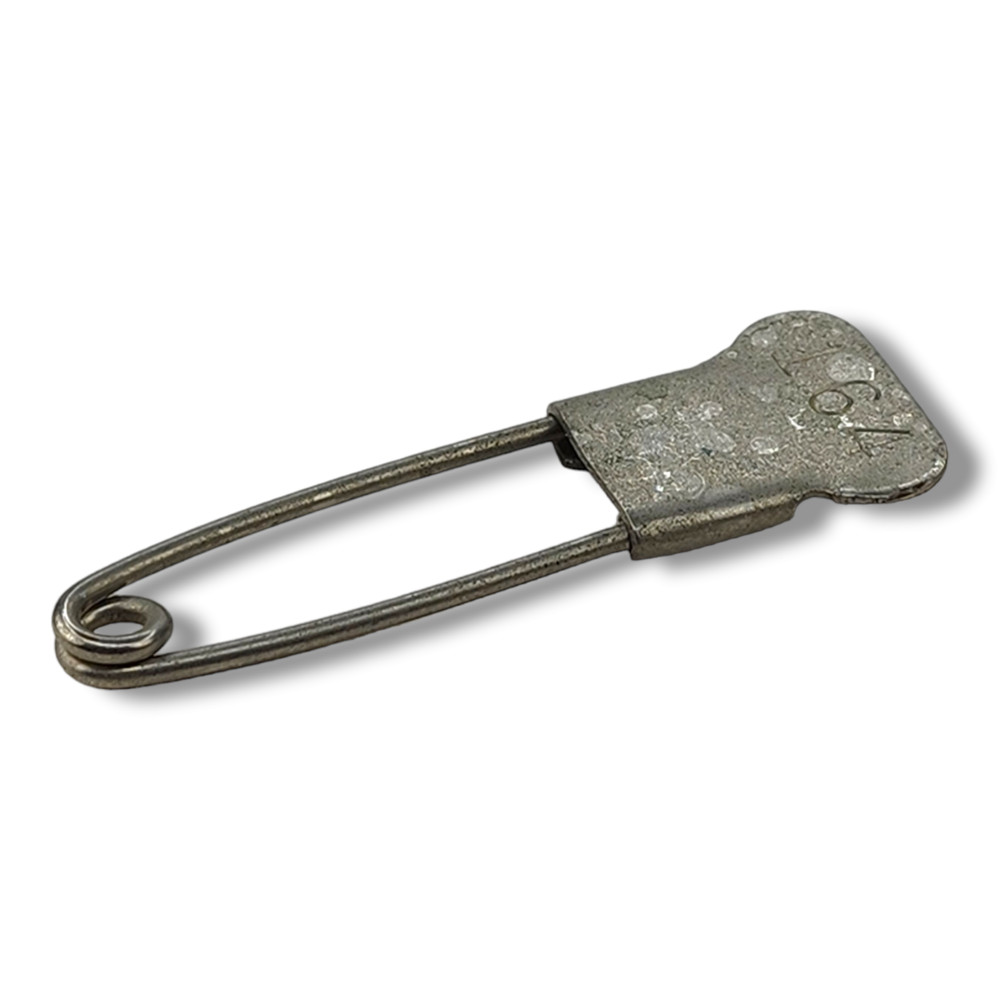 Vintage Silver Tone Laundry Numbered Safety Pin