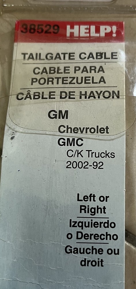 Dorman 38529 Tailgate Tail Gate Cable, Single 92 - 02 Chevy GMC C/K Pickup