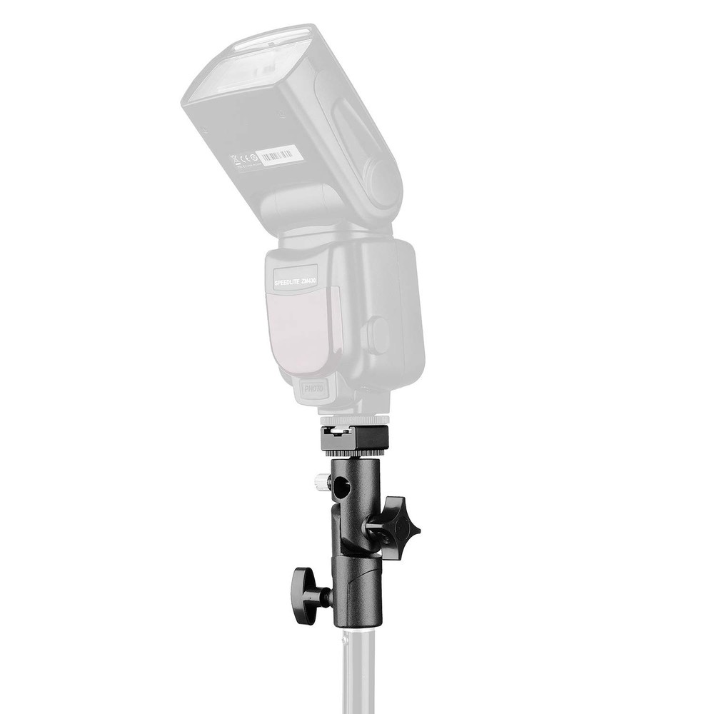 Updated Version Flash Bracket-Light Stand Flash Mount Cold Shoe Flash Stand P...