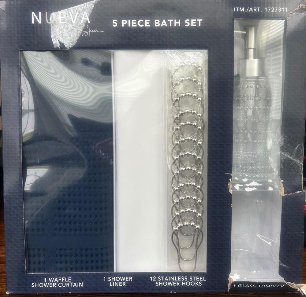 Nueva Spa 5 Piece Bath Set.  Blue