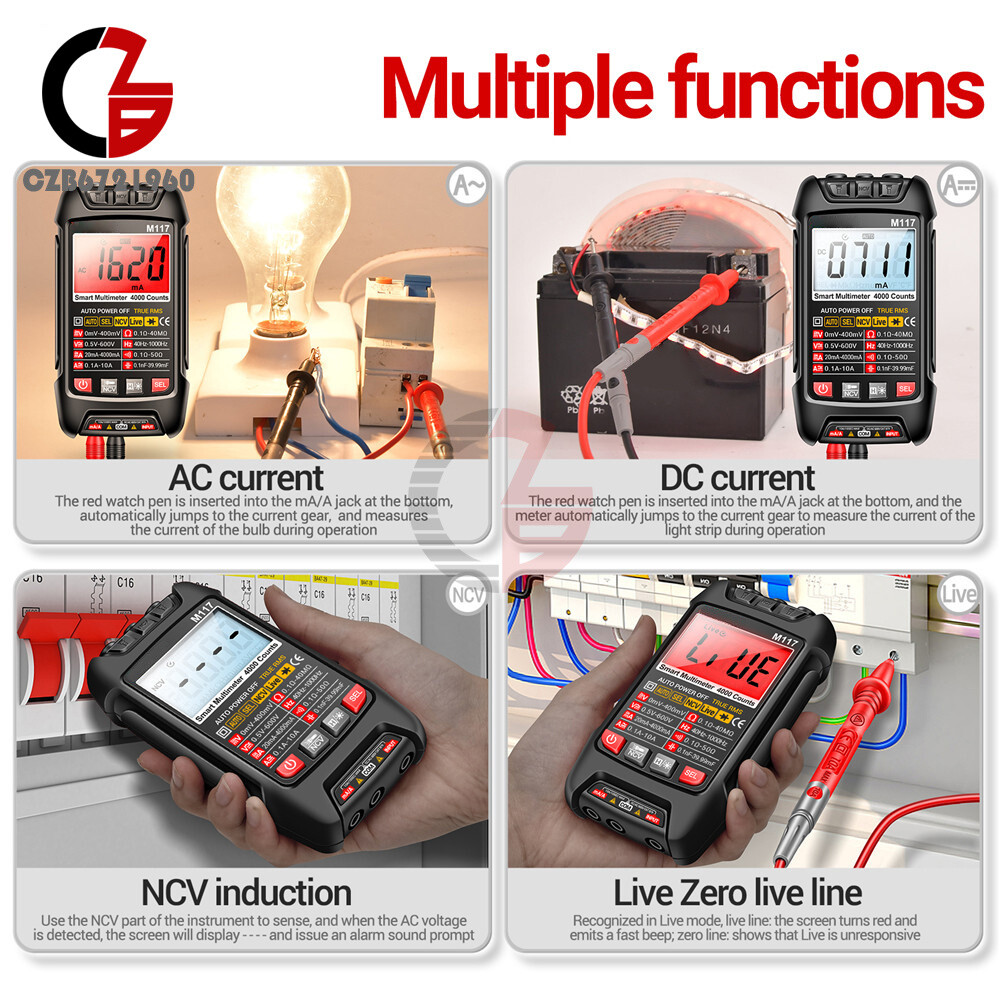 ANENG M117 Digital Multimeter NCV AC/DC Voltmeter Current 4000 Count True RMS