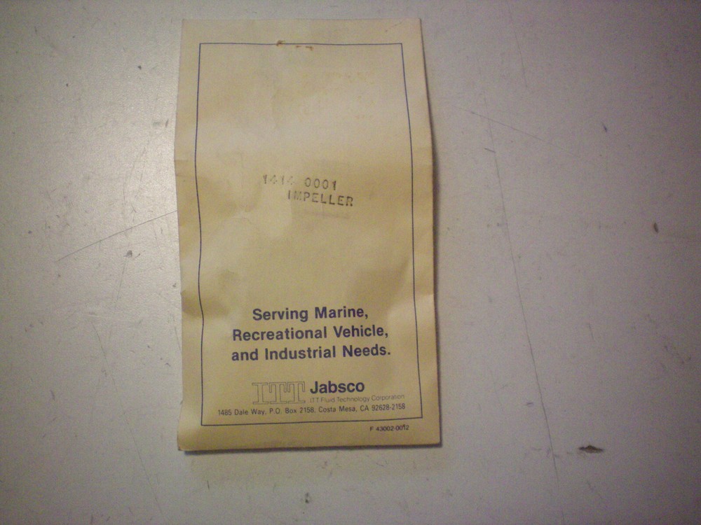JABSCO #1414-0001  IMPELLER "ONLY," FREE FREIGHT