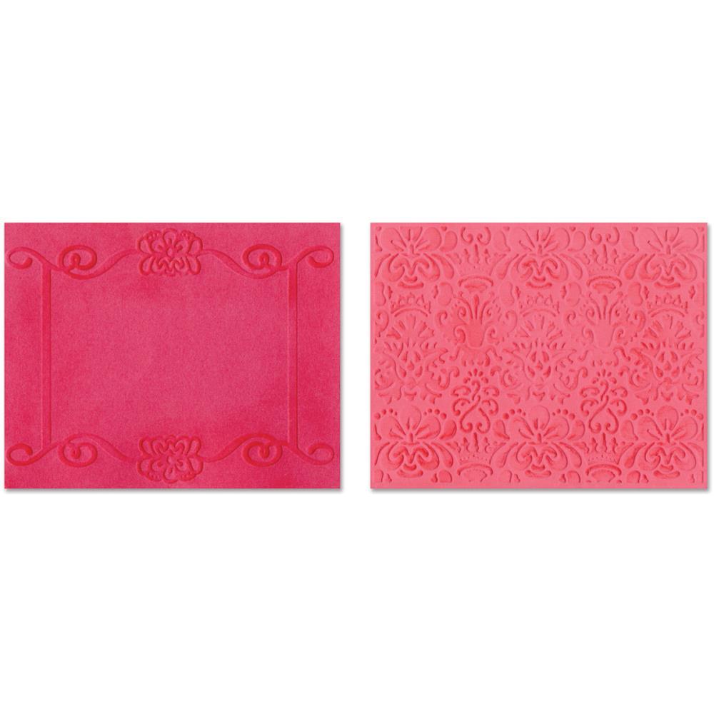 Sizzix Texture Impression 2 Embossing Folder Scroll Frame & Succulent Set 211791