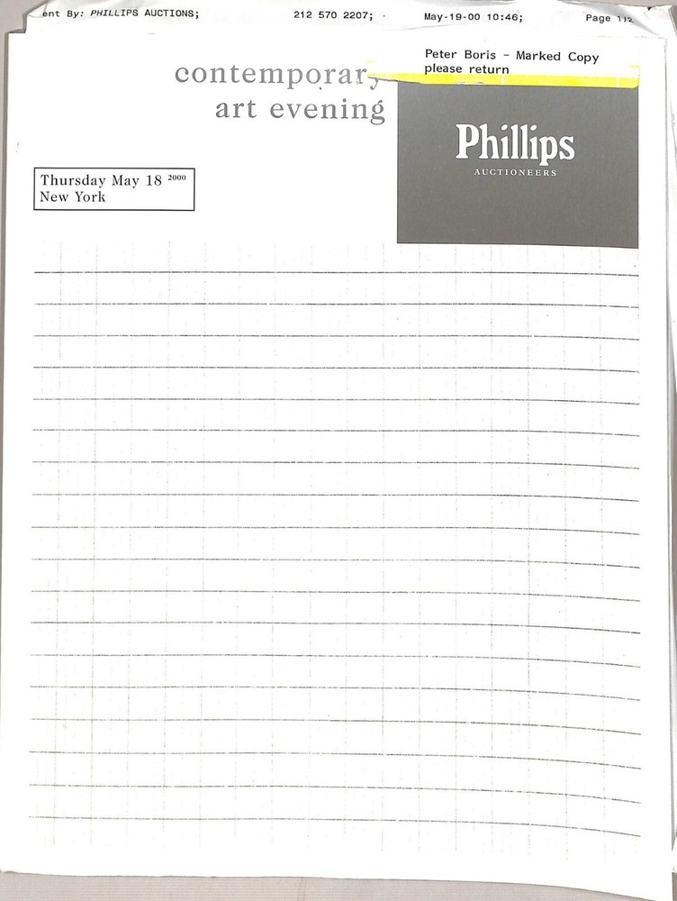 Phillips Contemporary Art Auction Catalog May 18, 2000