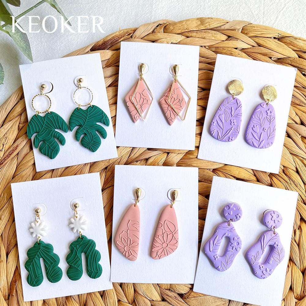 Keoker Polymer Clay Texture Sheets, Mat for Making Floral A