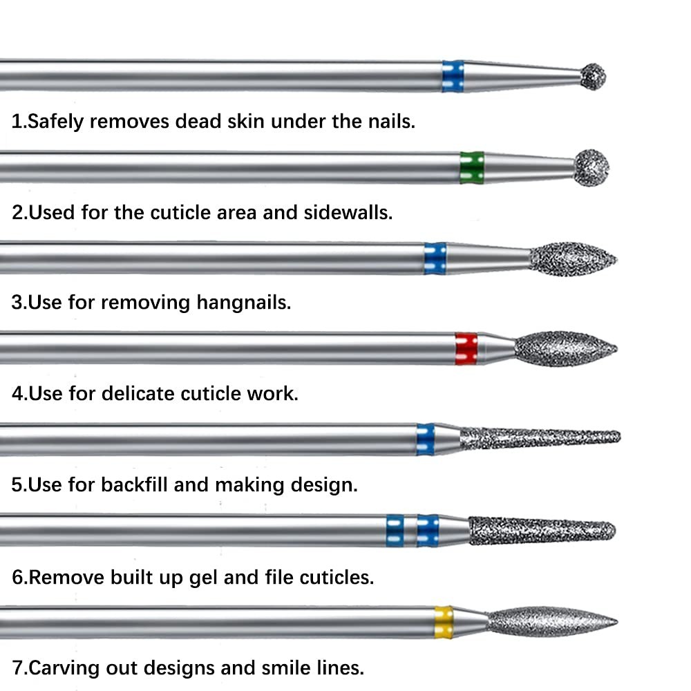 Professional Rotary Nail Drill Bits Kit: Diamond & Tungsten Carbide Quality